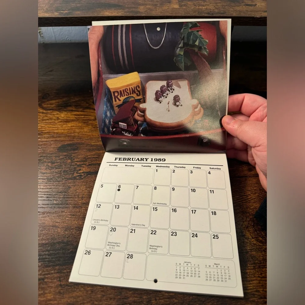 Vintage The California Raisins 1989 Mini Calendar